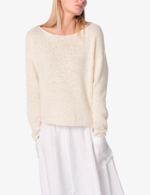 THE WHITE COMPANY: Slash-Neck Textured-Knit Cotton and Linen Jumper