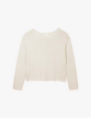 THE WHITE COMPANY: Slash-Neck Textured-Knit Cotton and Linen Jumper