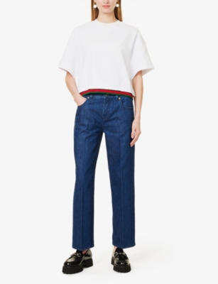 GUCCI: Cropped Boxy-Fit Cotton-Jersey Sweatshirt