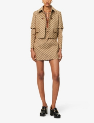 GUCCI: GG Horsebit-Detail Canvas Mini Dress