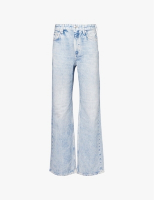 Rag & Bone Womens Riverly Miramar Shea Relaxed-fit Straight-leg Denim Jeans