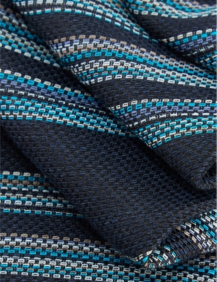 PAUL SMITH: Block Stripe linen and silk-blend jacquard tie