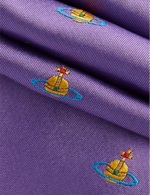 VIVIENNE WESTWOOD MENS AW24-LILAC ORB PATTERN SILK-TWILL TIE 