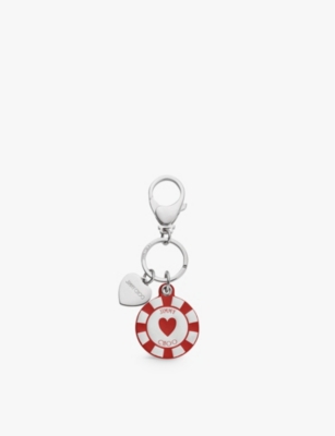 Jimmy Choo Womens Red/white/silver Casino Chip Metal Bag Charm