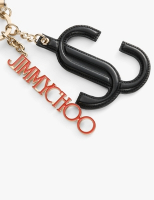 Jimmy Choo Womens  Jc Multi Charm Metal Bag Charm In Black/orange/gold