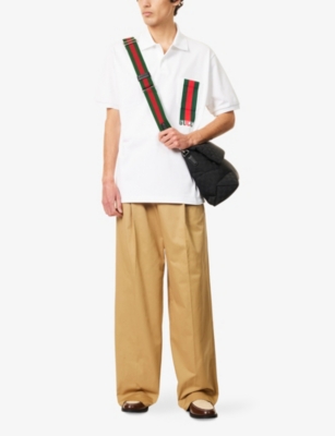 GUCCI: Logo-Print Cotton-Pique Polo Shirt