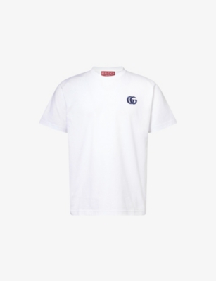 GUCCI: Embroidered-Logo Cotton-Jersey T-shirt
