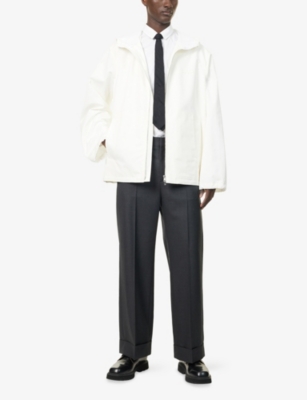 GUCCI: Logo-Print Grid-Woven Cotton Jacket