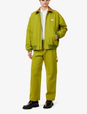 Gucci Mens Pointed-collar Monogram Cotton-canvas Jacket Fickle Pickle In Fickle Pickle