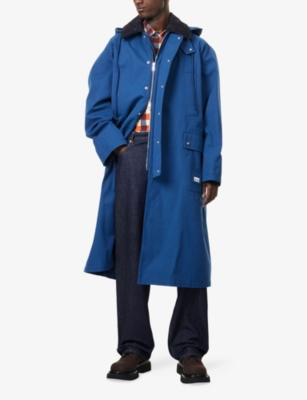 GUCCI: Detachable-Collar Hooded Cotton-Canvas Coat