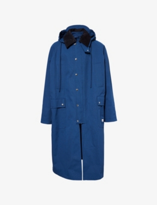 GUCCI: Detachable-Collar Hooded Cotton-Canvas Coat