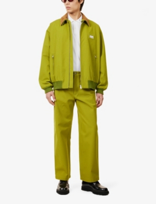 Gucci Mens Regular-fit Monogram Cotton-canvas Trousers Fickle Pickle In Fickle Pickle