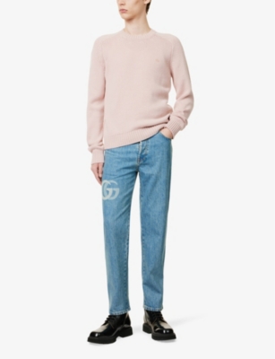 GUCCI: Crew-neck ribbed-trims regular-fit cashmere jumper