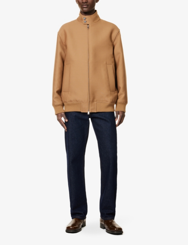 Funnel-Neck Regular-Fit Wool Jacket