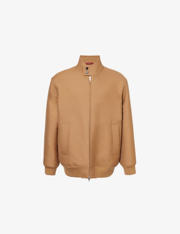Funnel-Neck Regular-Fit Wool Jacket