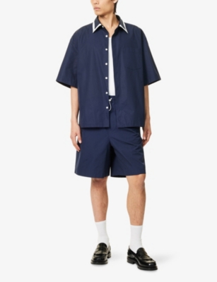 GUCCI: Logo-Print Relaxed Cotton Shorts