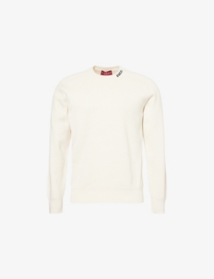GUCCI: Logo-Embroidered Crew-Neck Silk and Cotton-Blend Jumper