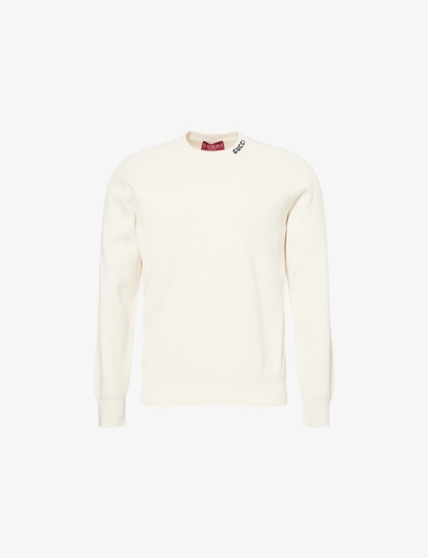 Logo-Embroidered Crew-Neck Silk and Cotton-Blend Jumper