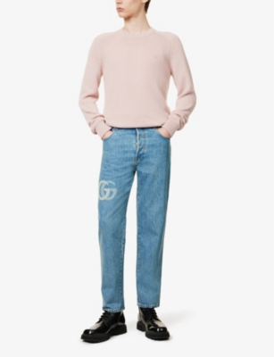 GUCCI: Cropped straight-leg mid-rise denim jeans