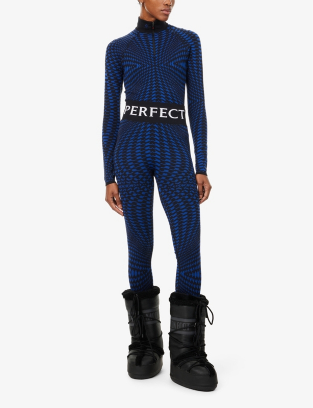Jacquard abstract-print tapered-leg high-rise stretch-woven leggings