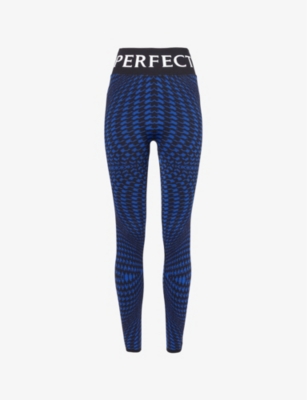 PERFECT MOMENT: Jacquard abstract-print tapered-leg high-rise stretch-woven leggings