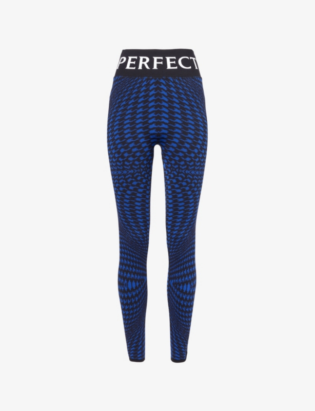 Jacquard abstract-print tapered-leg high-rise stretch-woven leggings
