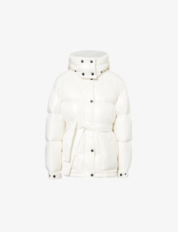 Maya belted shell-down parka jacket