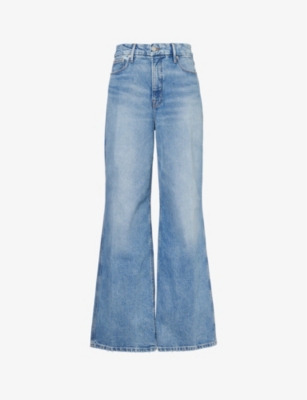 GOOD AMERICAN WOMENS GOOD SKATE FIVE-POCKETS STRAIGHT-LEG HIGH-RISE DENIM JEANS INDIGO756 