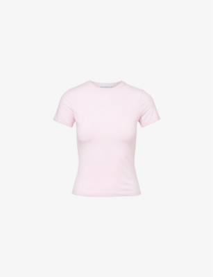 Shop Good American Womens Rose Quartz Round-neck Short-sleeves Stretch-cotton T-shirt