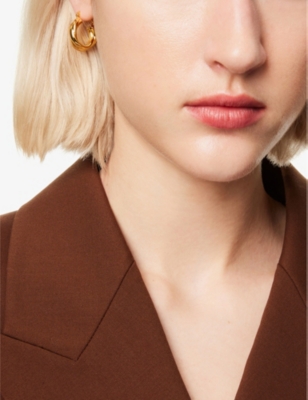 OMA THE LABEL: Brenda 18ct yellow gold-plated brass hoop earrings