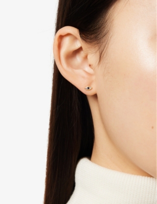 OMA THE LABEL: Bad Belle 18ct yellow gold-plated silver earring studs
