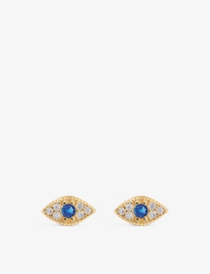 OMA THE LABEL: Bad Belle 18ct yellow gold-plated silver earring studs