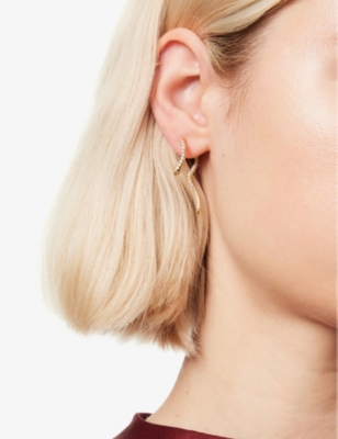 Oma The Label Womens  Oma Ejo 18ct Yellow-gold Plated Brass Earrings In Gold/ Stone