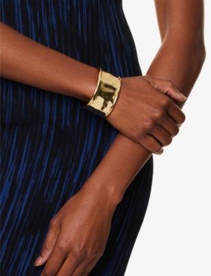 Oma The Label Womens  Oriki 18ct Gold And Silver-plated Brass Bangle In Gold