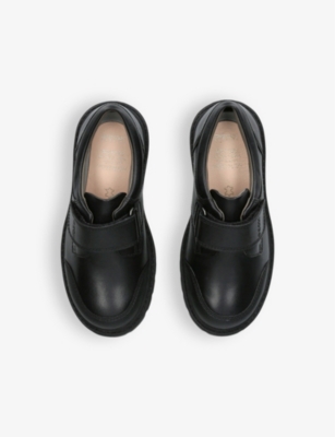 GEOX: Kids' Shaylax Boy logo-embossed leather shoes
