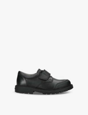 GEOX: Kids' Shaylax Boy logo-embossed leather shoes
