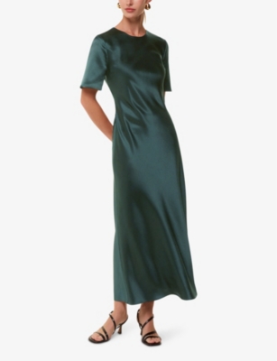 WHISTLES: Avery twist-design satin midi dress