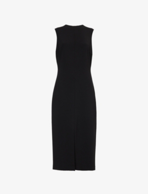 THEORY: Slit sleeveless woven-blend midi dress