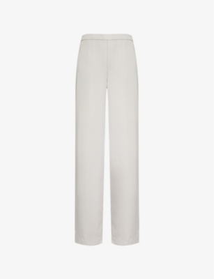 THEORY: Pull On wide-leg silk-satin trousers