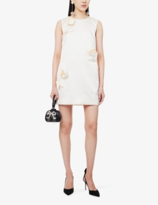 Satin sleeveless woven mini dress