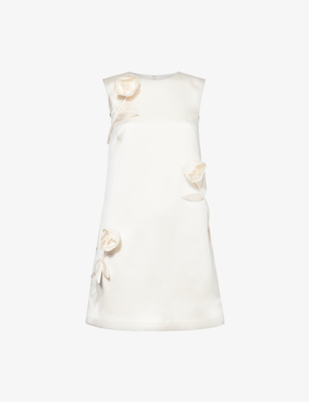 Satin sleeveless woven mini dress