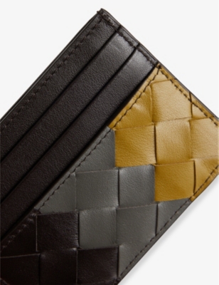 Intrecciato leather card holder
