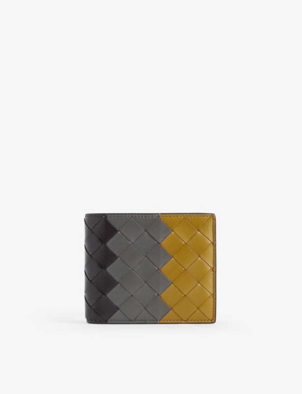 Intrecciato-Weave Leather Bifold Walet
