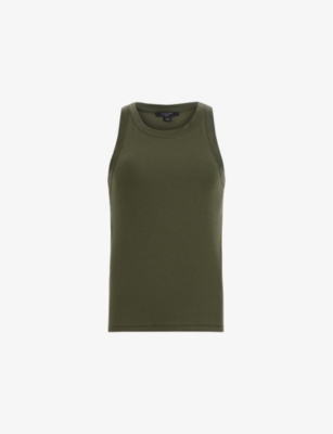 Allsaints Womens Grape Leaf Gre Rina Stretch-jersey Tank Top In Grape Leaf Gre