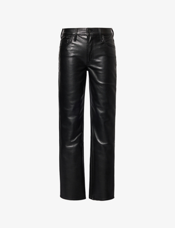 The Smarty Pants Skimp straight-leg high-rise recycled leather-blend trousers