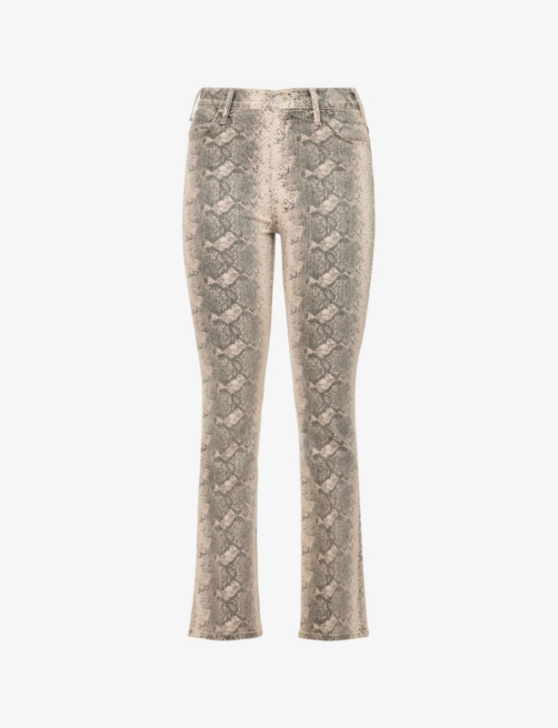 The Hustler Flood snake-print straight-leg mid-rise stretch-denim jeans