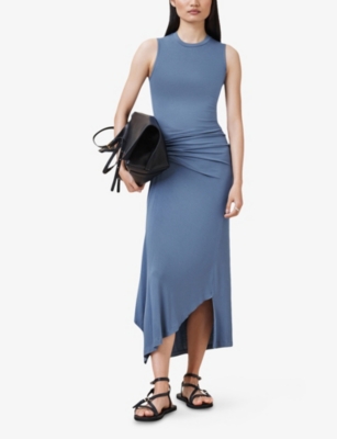 ALLSAINTS: Rivi Draped Jersey Midi Dress