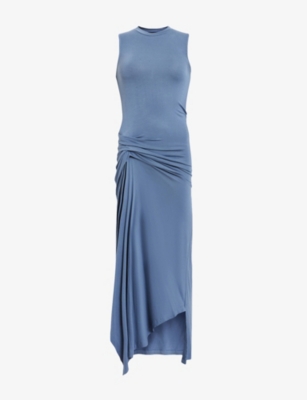 ALLSAINTS: Rivi Draped Jersey Midi Dress