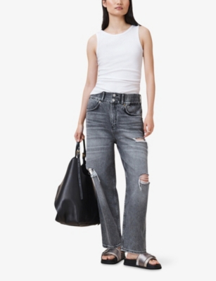 ALLSAINTS: Katarina Straight-Neck Sleeveless Cotton Tank