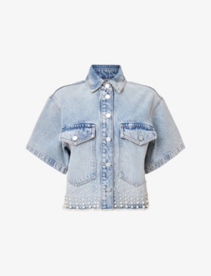 ALLSAINTS: Tove Embellished Oversized Denim Shirt